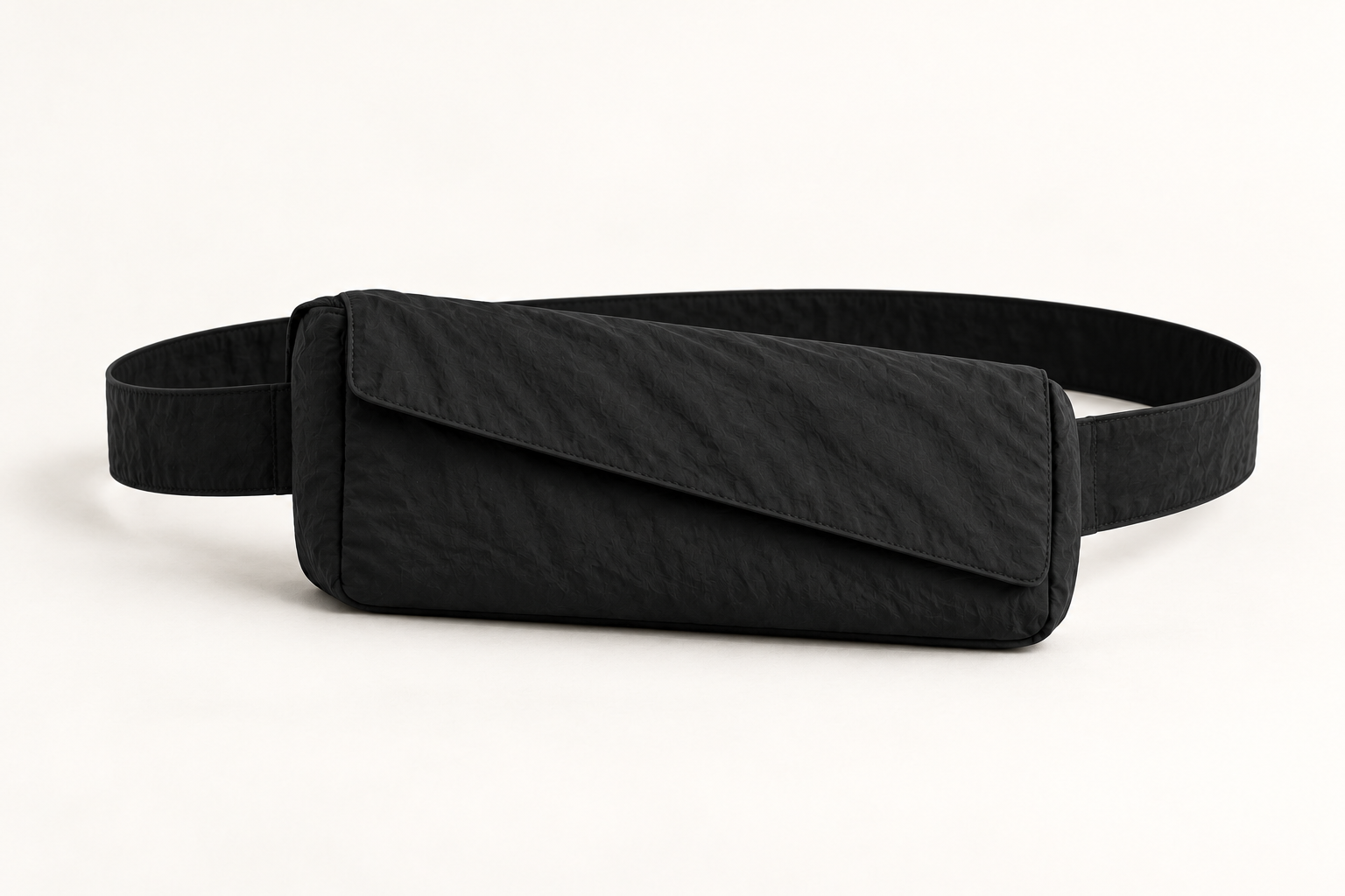 Monofloat belt bag concept in black, shown as a standalone product study.